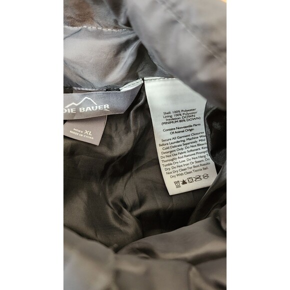 Eddie Bauer Coat Mens XL Gray Microlight Traveler Zip Front Down Jacket EB650 - Picture 6 of 13